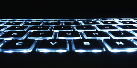 Illuminated black keyboard