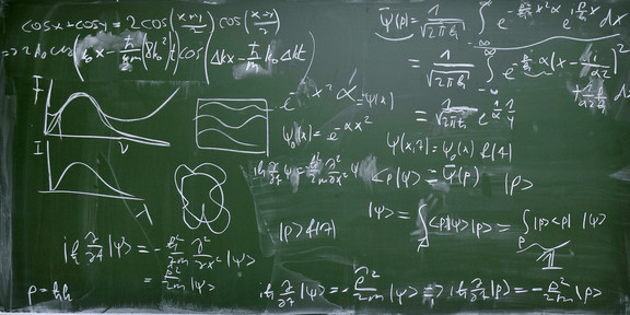 Board with mathematical formulas