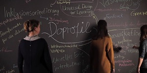 Ein Ausschnitt aus dem Film zeigt eine Tafel mit Brainstorming-Begriffen zu DoProfiL