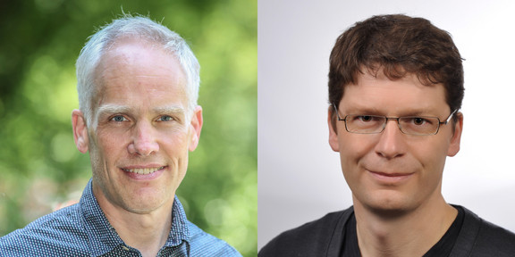 Prof. Stephan Hußmann (l.) und Prof. Nührenbörger (r.) Collage mit zwei Porträts