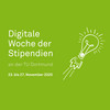 Green background with inscription Digital Week of Scholarships at TU Dortmund University, November 23-27, 2020.