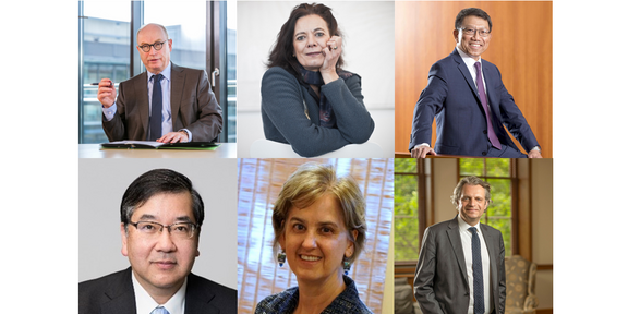 Mitglieder des Internationalen Advisory Board Zu sehen ist eine Collage der sechs Mitglieder des International Advisory Board. Im oberen Bereich finden sich von links nach rechts Martin Stratmann, Louise O. Fresko und Rocky Tuan. Im unteren Bereich sind von links nach rechts Makoto Gonokami, Susan M. Kauzlarich und Daniel Diermeier.