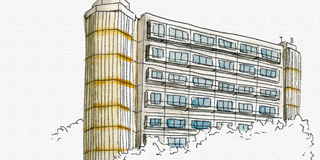 Foto: Mathetower als bunte Zeichnung