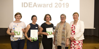 Five women at the 2019 IDEAwards ceremony