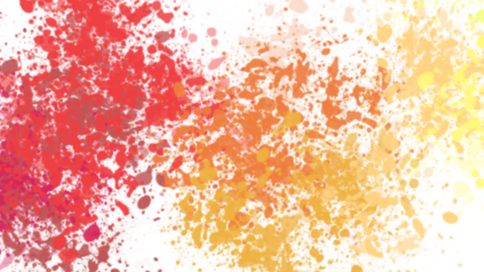 Bunte Farbspritzer in Regenbogenfarben mit Text 'DIVERSITY MONAT MAI 2025'