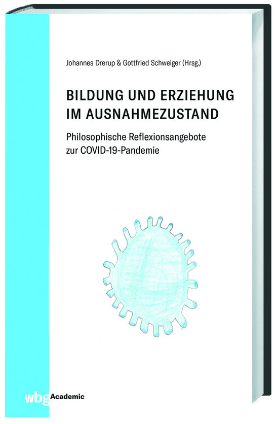 Das Cover des Buches zeigt eine Zeichnung eines Virus, vermutlich von einem Kind gemalt.