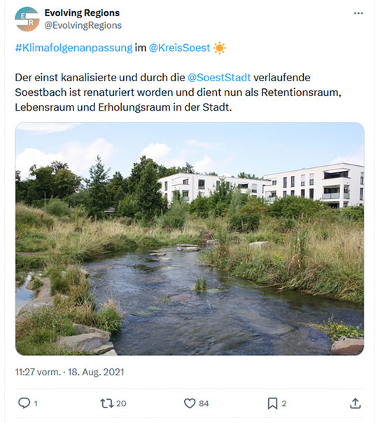 Screenshot eines Tweets von Evolving Regions