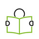 Das Logo der Initiative "Tuesdays for Education" zeigt eine skizzenhaft gezeichnete Person, die ein aufgeschlagenes Buch in den Händen hält.