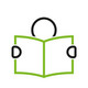 Das Logo der Initiative "Tuesdays for Education" zeigt eine skizzenhaft gezeichnete Person, die ein aufgeschlagenes Buch in den Händen hält.