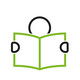 Das Logo der Initiative "Tuesdays for Education" zeigt eine skizzenhaft gezeichnete Person, die ein aufgeschlagenes Buch in den Händen hält.
