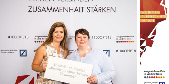 Kathrin Schönefeld and Silke Frye at the award ceremony.