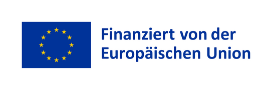 Das Logo der Europäischen Union neben dem Schriftzug „Finanziert von der Europäischen Union“ auf weißem Hintergrund.