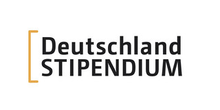 Schrftzug Deutschlandstipendium auf weißem Grund