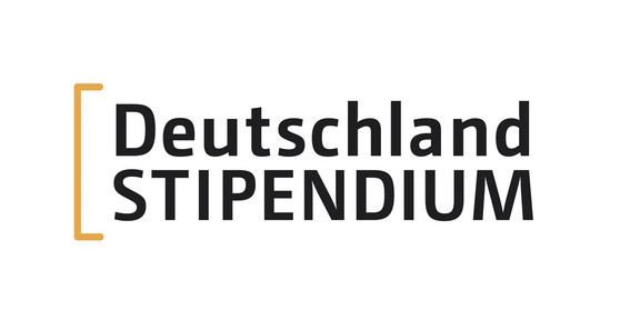 Schrftzug Deutschlandstipendium auf weißem Grund