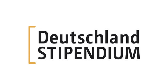 Schrftzug Deutschlandstipendium auf weißem Grund