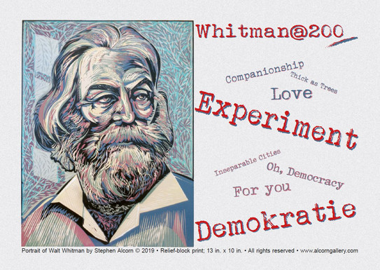 Flyer mit Infos und einem Bild des Dichters Walt Whitman.