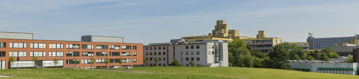 Panorama photo of Campus North buildings