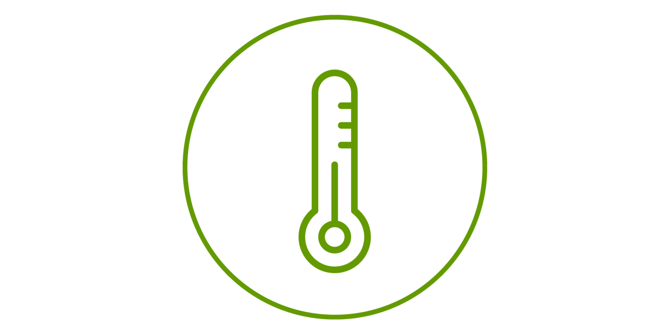 green icon of a thermometer