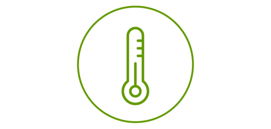 green icon of a thermometer