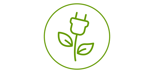 Icon eco-power Icon of a flower whose blossom is a plug
