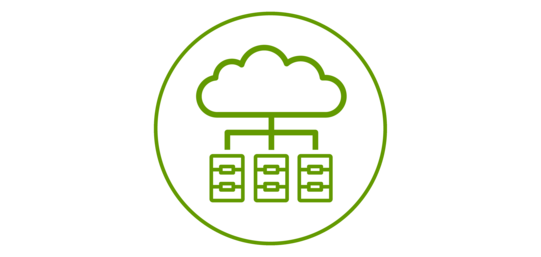 Green icon representing virtual machines