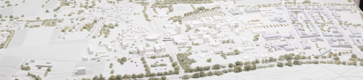 White Architectural model of Campus North of TU Dortmund University