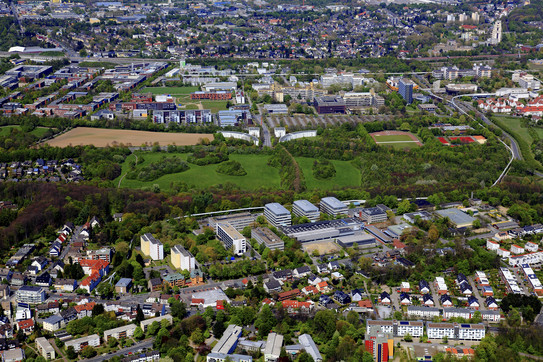 Aerial photo of the North and South Campus