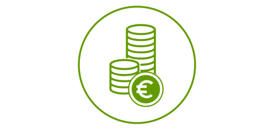 Icon showing cash and banknotes.